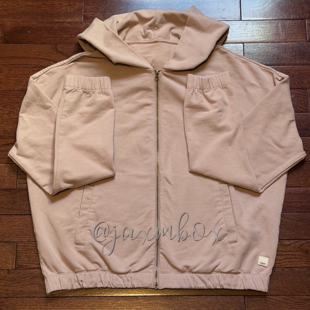 Vuori Laguna Zip Up Hoodie Sweatshirt Dogwood Large